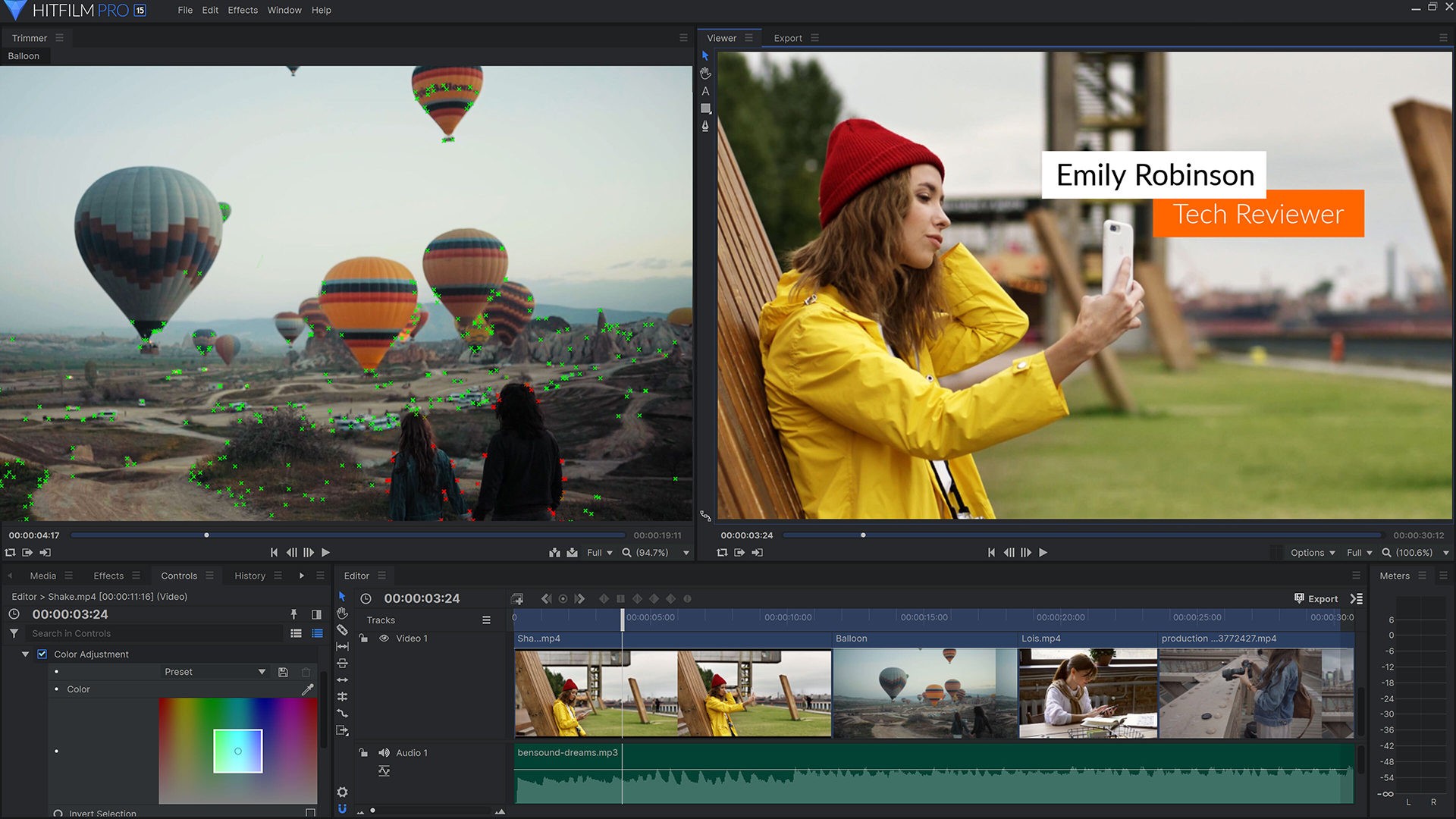 phần mềm edit clip HitFilm Express